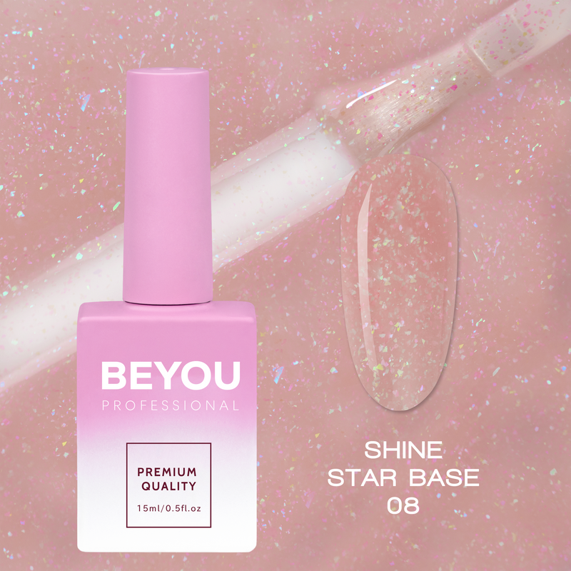 nbmsupply BEYOU Professional Shine Star Base 08 15ml Rosy Brown