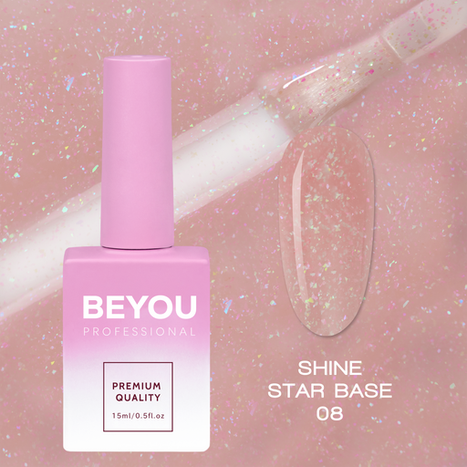 nbmsupply BEYOU Professional Shine Star Base 08 15ml Rosy Brown