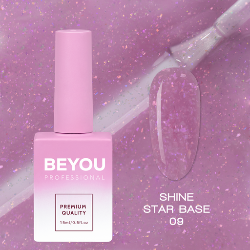 nbmsupply BEYOU Professional Shine Star Base 09 15ml Rosy Brown