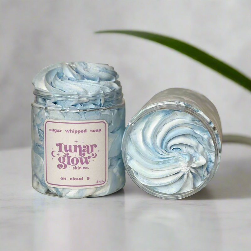 Lunar Glow Skin Co. On Cloud 9 Sugar Whipped Soap Gray 8 oz full size