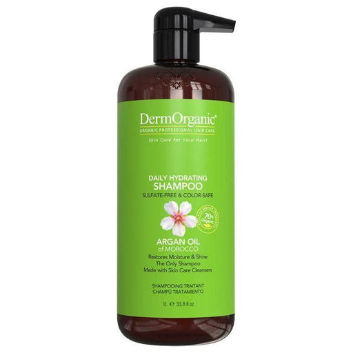 DermOrganic Official Shop Daily Hydrating Shampoo Shampoo Yellow Green 1 Liter (33.8 fl oz) with Pump