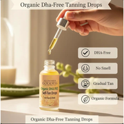 Glimmer Goddess® Organic Skin Care Organic DHA‑Free Tanning Drops – Gradual, No‑Odor Glow Self Tanner Antique White Lightly Scented,Unscented