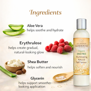 Glimmer Goddess® Organic Skin Care DHA Free Self Tanner for Sensitive Skin – Glow Self Tanner White Smoke 8 oz – best for regular use / Regular — soft natural-looking glow / Lightly Scented – soft essential oil scent,8 oz – best for regular use / Regular — soft natural-looking glow / Unscented – great for extra-sensitive skin,8 oz – best for regular use / Dar