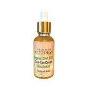 Glimmer Goddess® Organic Skin Care Organic DHA‑Free Tanning Drops – Gradual, No‑Odor Glow Self Tanner White Smoke Unscented