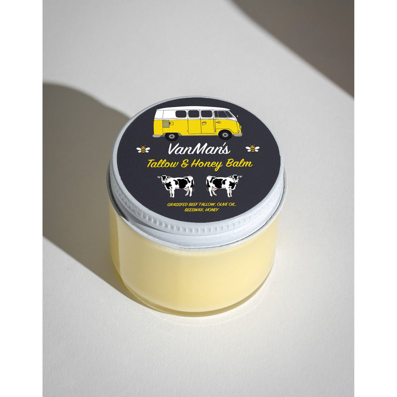 VanMan *No Essential Oils* VanMan's Tallow & Honey Face Balm - Classic Gray Original 2 oz