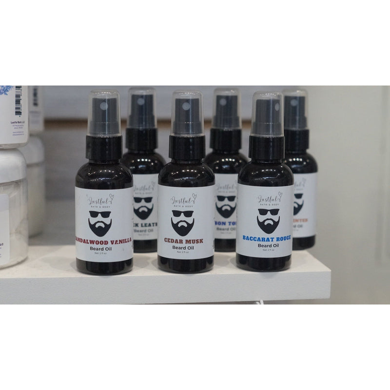 Lustful Bath, LLC LUSTFUL BEARD OIL Beard Oil Gray BLACK LEATHER,CEDAR MUSK