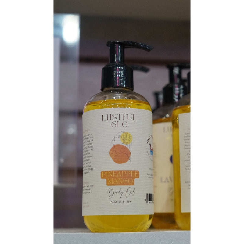 Lustful Bath, LLC LUSTFUL GLO BODY OIL Body Oil Dark Slate Gray Pineapple Mango / Full,Pineapple Mango / Travel