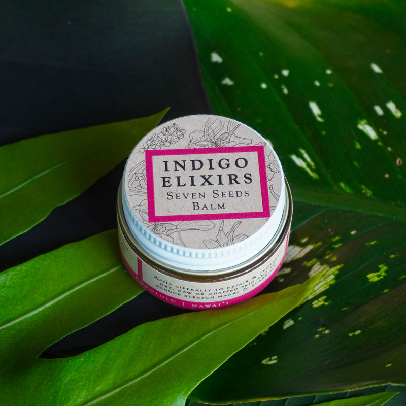 INDIGO ELIXIRS Seven Seeds Balm | Nourish & Protect Balm Dark Green 0.75 oz jar