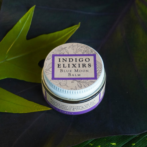 INDIGO ELIXIRS Blue Moon Balm | for Cramps & Aches Balm Black 0.75 oz jar,2 oz jar