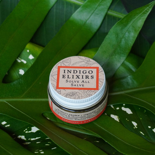 INDIGO ELIXIRS Solve All Salve | for Abrasions & Irritations Balm Dark Green 0.75 oz jar