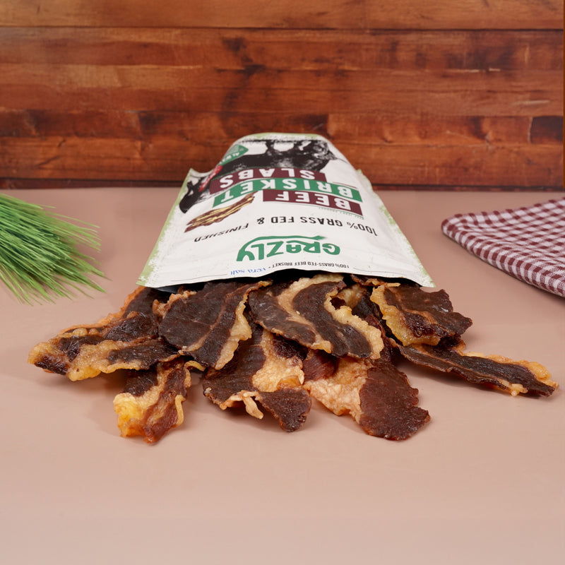Grazly Beef Brisket Slabs - 100% Grass-Fed & Finished Tan 1 Pack,3 Pack,5 pack