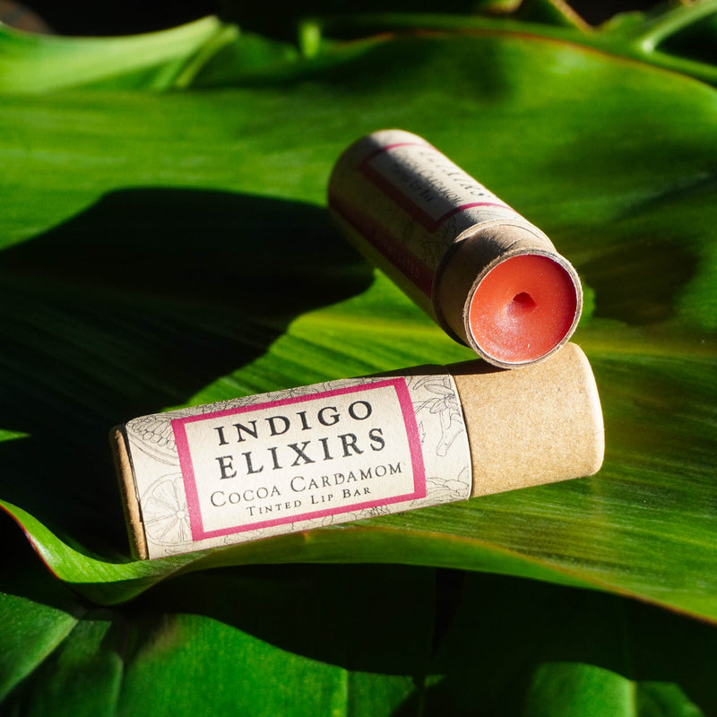 INDIGO ELIXIRS Cocoa Cardamom | Tinted Lip Bar Lip Balm Black