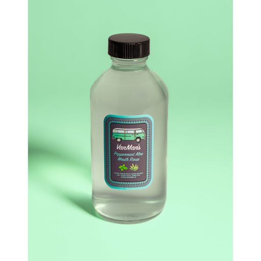 VanMan VanMan's Peppermint Aloe Mouth Rinse - 8 oz Pale Green Single,Twin Pack (Save 15%)
