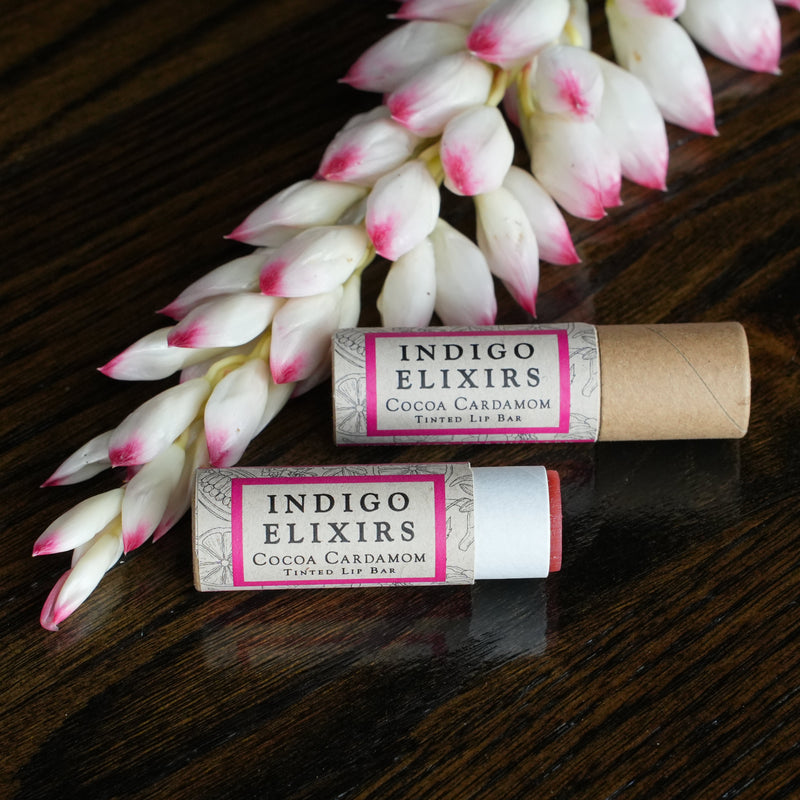 INDIGO ELIXIRS Cocoa Cardamom | Tinted Lip Bar Lip Balm Black