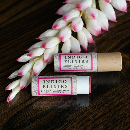 INDIGO ELIXIRS Cocoa Cardamom | Tinted Lip Bar Lip Balm Black
