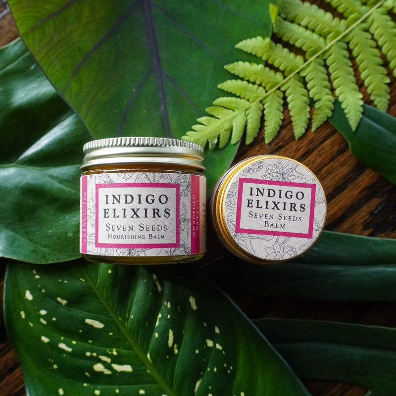INDIGO ELIXIRS Seven Seeds Balm | Nourish & Protect Balm Black 0.75 oz jar,2 oz jar,6 oz jar