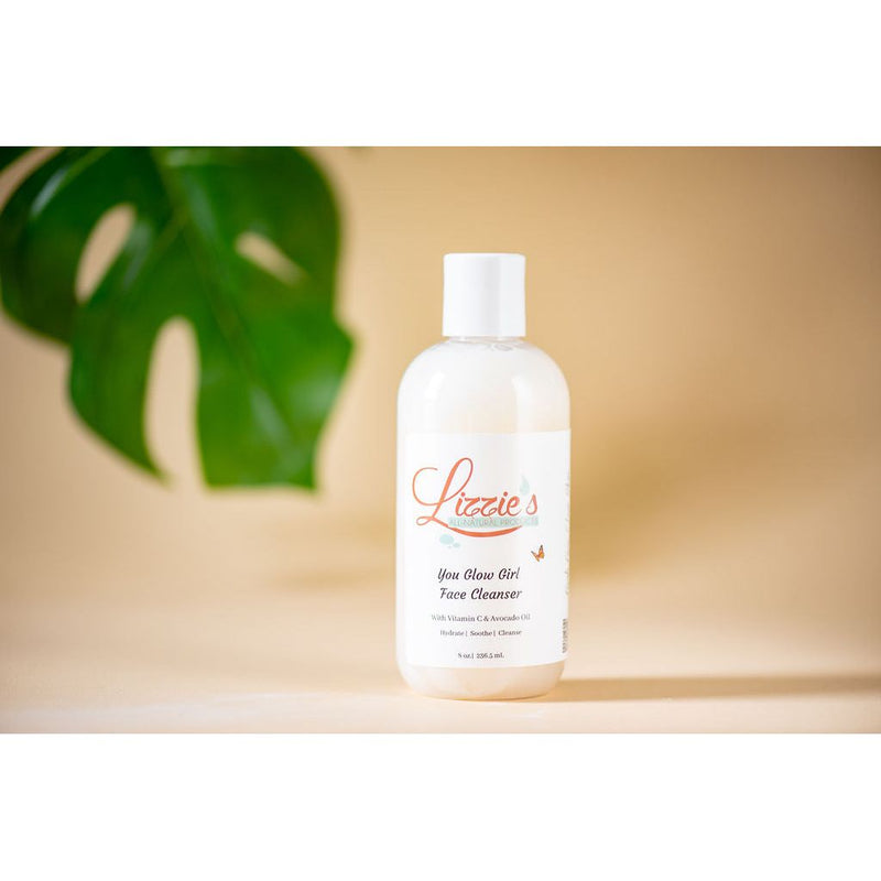 Lizzie's All-natural Products You Glow Girl Facial Cleanser Tan 8 oz,2 oz. Travel Size