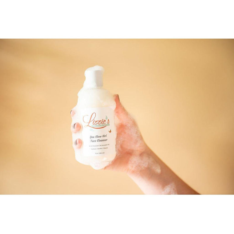Lizzie's All-natural Products You Glow Girl Facial Cleanser Tan 8 oz,2 oz. Travel Size