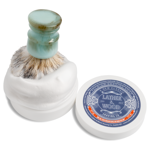 Lather & Wood Shaving Co Luxury Shaving Soap - Barbershop Men Grooming, Health White Smoke