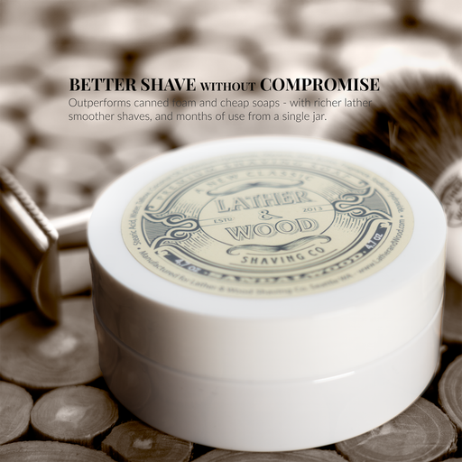 Lather & Wood Shaving Co Luxury Shaving Soap - Sandalwood Men Grooming, Health Lavender
