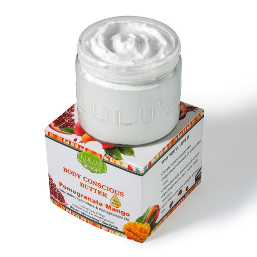 Lulu’s Holistics Pomegranate Mango Kojic Whipped Body Butter – Uneven-Looking Skin Lotion & Moisturizer White Smoke 1 (8oz jar),2 (8oz jars),3 (8oz jars),4 (8oz jars)