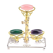 ZAQ Skin & Body Limited Edition - Magic Wand - Jade, Rose Quartz, Amethyst Facial Roller w/ Stand White Smoke