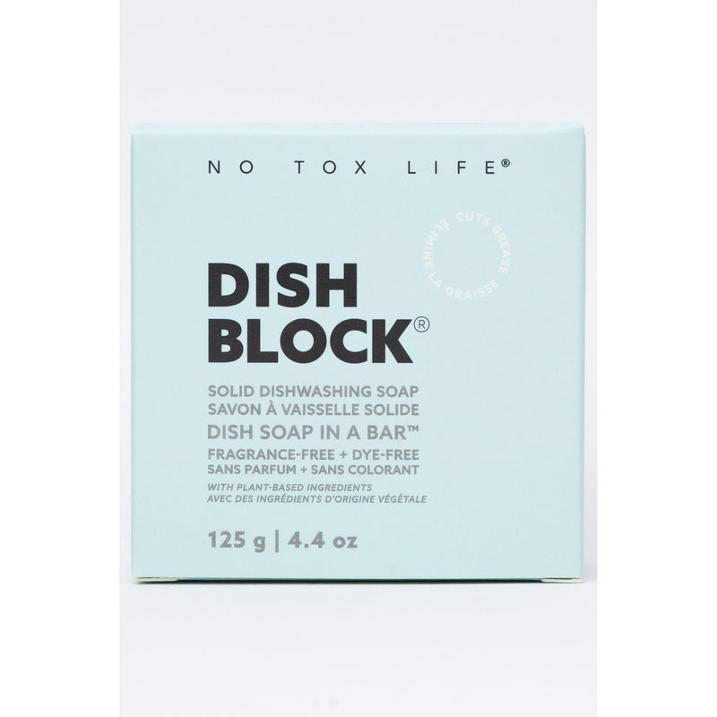 No Tox Life DISH BLOCK® solid dish soap - 4.4 oz (125g) bar - Fragrance Free - No Tox Life® Home & Kitchen Lavender