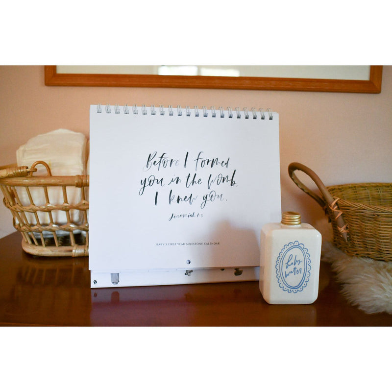 Be A Heart Christian Baby Milestone Calendar calendar Light Gray