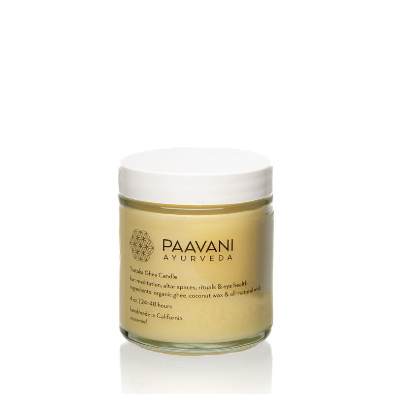 Paavani Ayurveda Trataka Ghee Candle | Ayurvedic Meditation Candle for Focus & Eye Health Dark Khaki