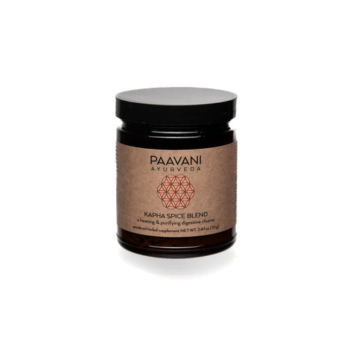 Paavani Ayurveda Kapha Spice Blend | Heating & Purifying Digestive Churna Rosy Brown Glass Jar,Compostable Refill