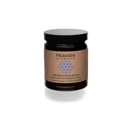 Paavani Ayurveda Tridoshic Spice Blend | Balancing & Cleansing Digestive Churna Dim Gray Glass Jar,Compostable Refill