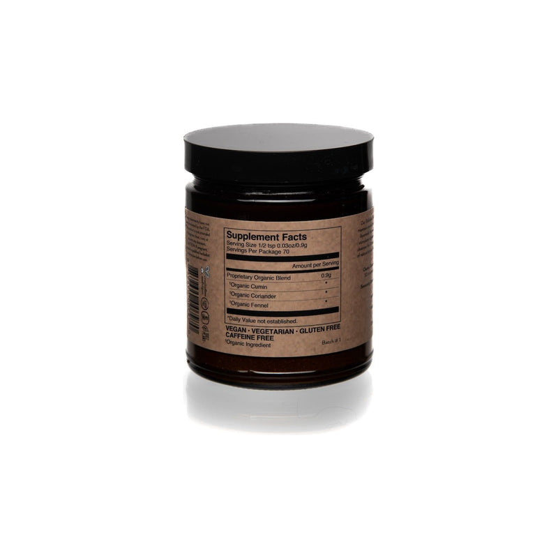 Paavani Ayurveda Tridoshic Spice Blend | Balancing & Cleansing Digestive Churna Dark Slate Gray Glass Jar,Compostable Refill