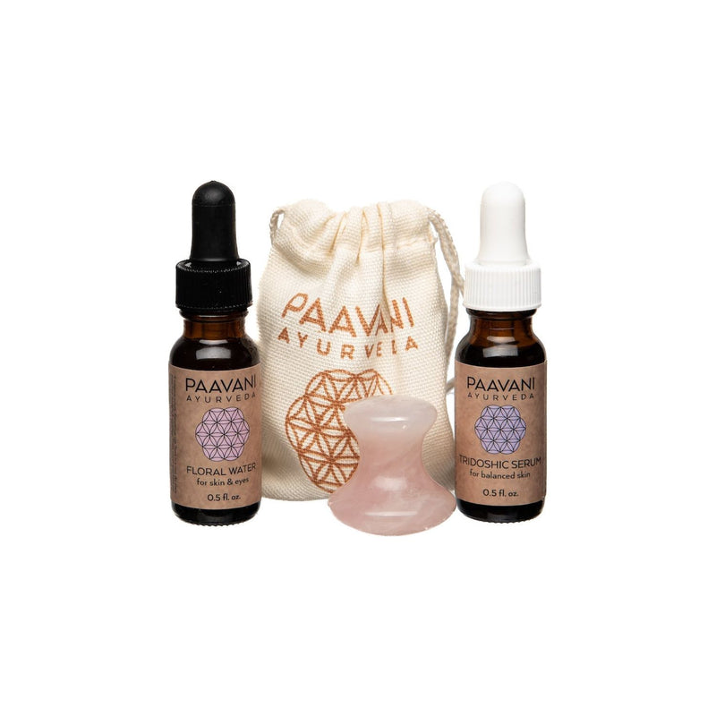 Paavani Ayurveda Radiant Skin Ritual | Ayurvedic Rose Quartz Facial Massage Kit variable Light Gray Vata,Pitta,Kapha,Tridoshic,Clarify