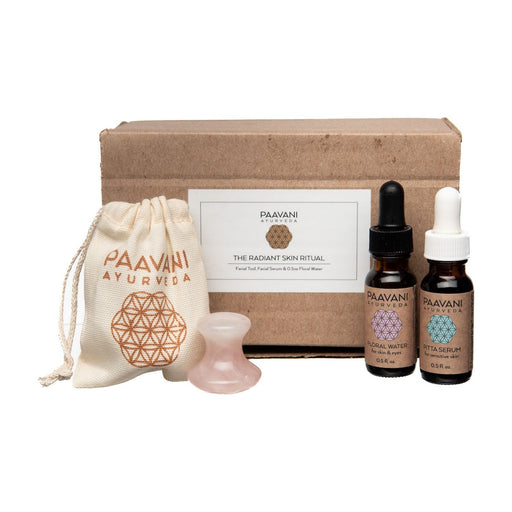 Paavani Ayurveda Radiant Skin Ritual | Ayurvedic Rose Quartz Facial Massage Kit variable Rosy Brown Vata,Pitta,Kapha,Tridoshic,Clarify