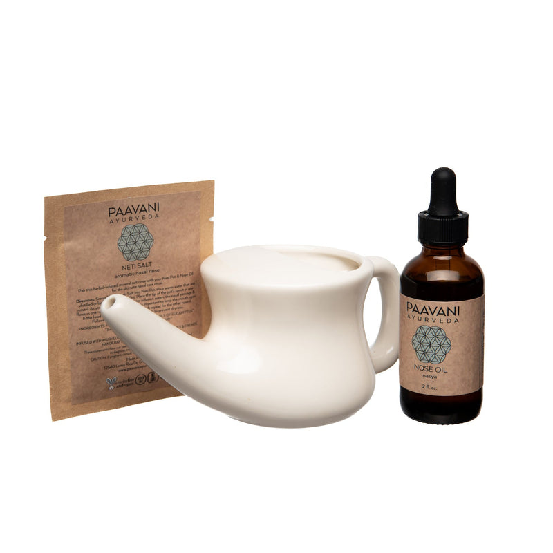 Paavani Ayurveda Nasal Care Ritual | Ayurvedic Neti & Nasya Kit for Sinus Health simple Rosy Brown