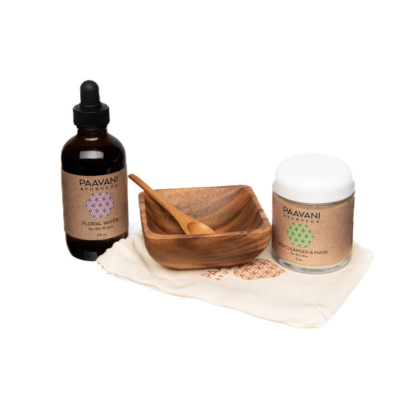 Paavani Ayurveda Cleanser & Mask Ritual | Ayurvedic Facial Cleansing Kit variable Light Gray Vata / Glass Jar,Vata / Compostable Refill,Pitta / Glass Jar,Pitta / Compostable Refill,Kapha / Glass Jar,Kapha / Compostable Refill,Tridoshic / Glass Jar,Tridoshic / Compostable Refill,Clarify / Glass Jar,Clarify / Compostable Refill