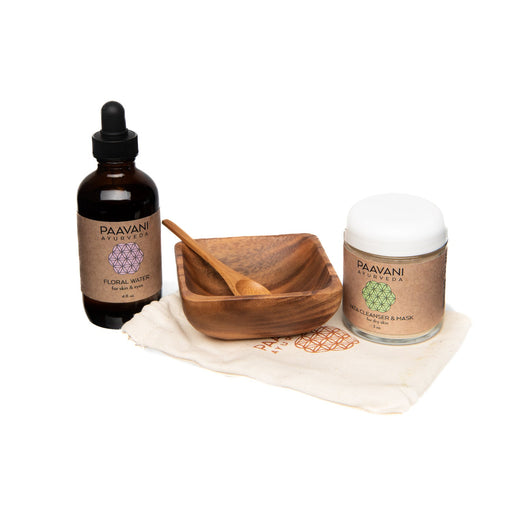 Paavani Ayurveda Cleanser & Mask Ritual | Ayurvedic Facial Cleansing Kit variable Light Gray Vata / Glass Jar,Vata / Compostable Refill,Pitta / Glass Jar,Pitta / Compostable Refill,Kapha / Glass Jar,Kapha / Compostable Refill,Tridoshic / Glass Jar,Tridoshic / Compostable Refill,Clarify / Glass Jar,Clarify / Compostable Refill