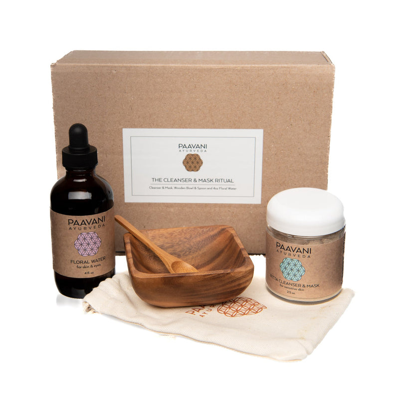 Paavani Ayurveda Cleanser & Mask Ritual | Ayurvedic Facial Cleansing Kit variable Rosy Brown Vata / Glass Jar,Vata / Compostable Refill,Pitta / Glass Jar,Pitta / Compostable Refill,Kapha / Glass Jar,Kapha / Compostable Refill,Tridoshic / Glass Jar,Tridoshic / Compostable Refill,Clarify / Glass Jar,Clarify / Compostable Refill