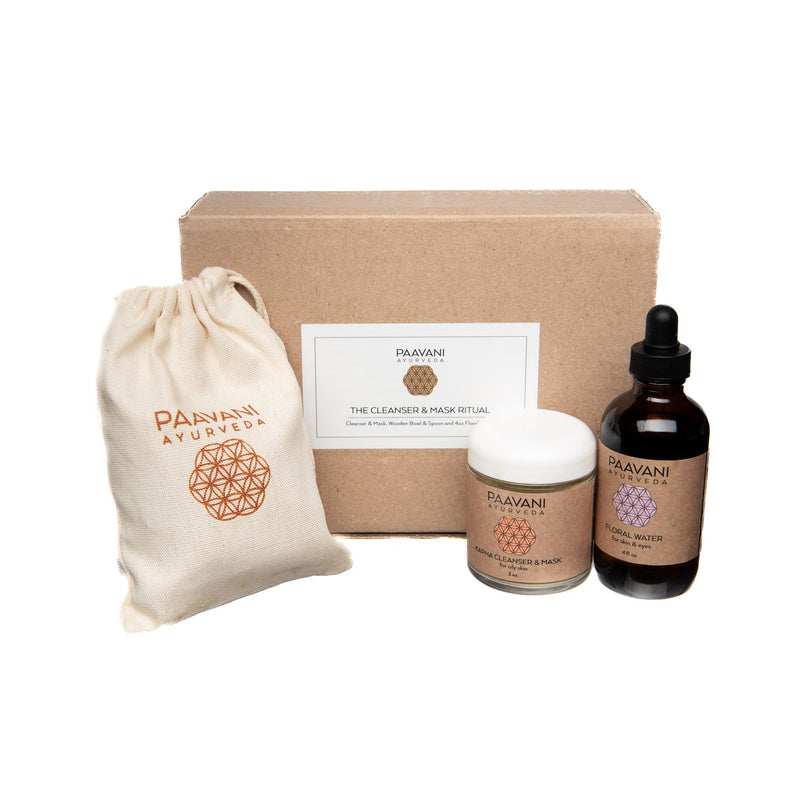 Paavani Ayurveda Cleanser & Mask Ritual | Ayurvedic Facial Cleansing Kit variable Tan Vata / Glass Jar,Vata / Compostable Refill,Pitta / Glass Jar,Pitta / Compostable Refill,Kapha / Glass Jar,Kapha / Compostable Refill,Tridoshic / Glass Jar,Tridoshic / Compostable Refill,Clarify / Glass Jar,Clarify / Compostable Refill