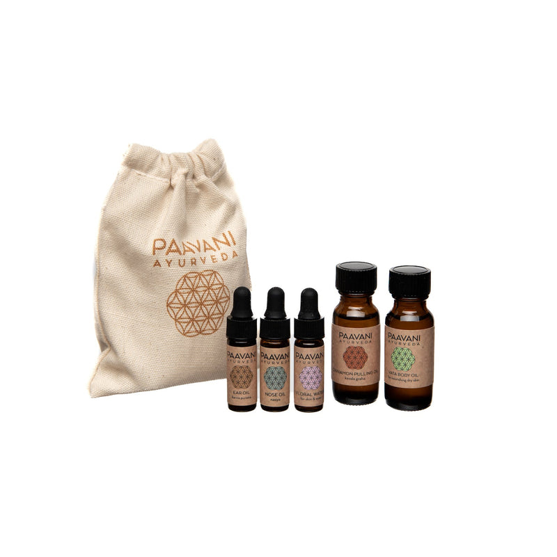 Paavani Ayurveda Dinacharya Ritual Kit | Ayurvedic Daily Self-Care for Balance & Vitality variable Tan Mini Size / Mint / Vata,Mini Size / Mint / Pitta,Mini Size / Mint / Kapha,Mini Size / Mint / Tridoshic,Mini Size / Cinnamon / Vata,Mini Size / Cinnamon / Pitta,Mini Size / Cinnamon / Kapha,Mini Size / Cinnamon / Tridoshic