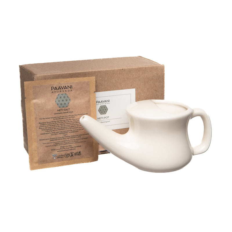 Paavani Ayurveda Ceramic Neti Pot | Ayurvedic Nasal Cleansing Tool for Sinus Health simple Rosy Brown