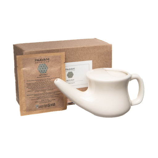 Paavani Ayurveda Ceramic Neti Pot | Ayurvedic Nasal Cleansing Tool for Sinus Health simple Rosy Brown