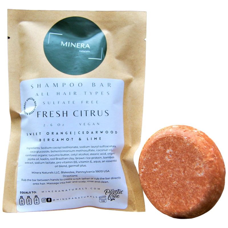Mineranaturals Fresh Citrus Shampoo Bar Gray Fresh Citrus Shampoo Bar + Fresh Citrus Conditioner Bar,Fresh Citrus Shampoo Bar