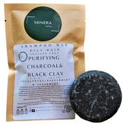 Mineranaturals Purifying charcoal & black clay shampoo Bar - Oily hair Gray Purifying Charcoal & Black clay shampoo bar + Purifying Black clay conditioner bar,Purifying Charcoal & Black clay shampoo bar