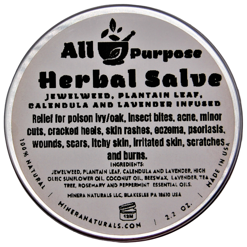 Mineranaturals All Purpose Salve - Herbal infusion for poison Ivy, Bug Bites & other skin conditions Dark Gray