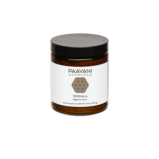 Paavani Ayurveda Triphala | Ayurvedic Superfruit Blend for Digestion, Detox & Daily Elimination simple Black Glass Jar,Compostable Refill