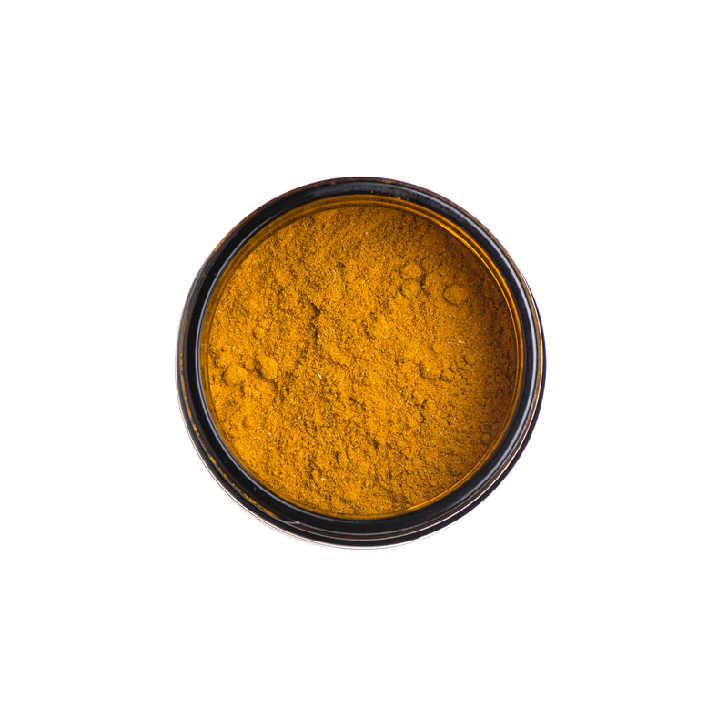 Paavani Ayurveda Golden Milk | Ayurvedic Turmeric Latte Blend with Ashwagandha & Shatavari simple Dark Goldenrod Glass Jar,Compostable Refill