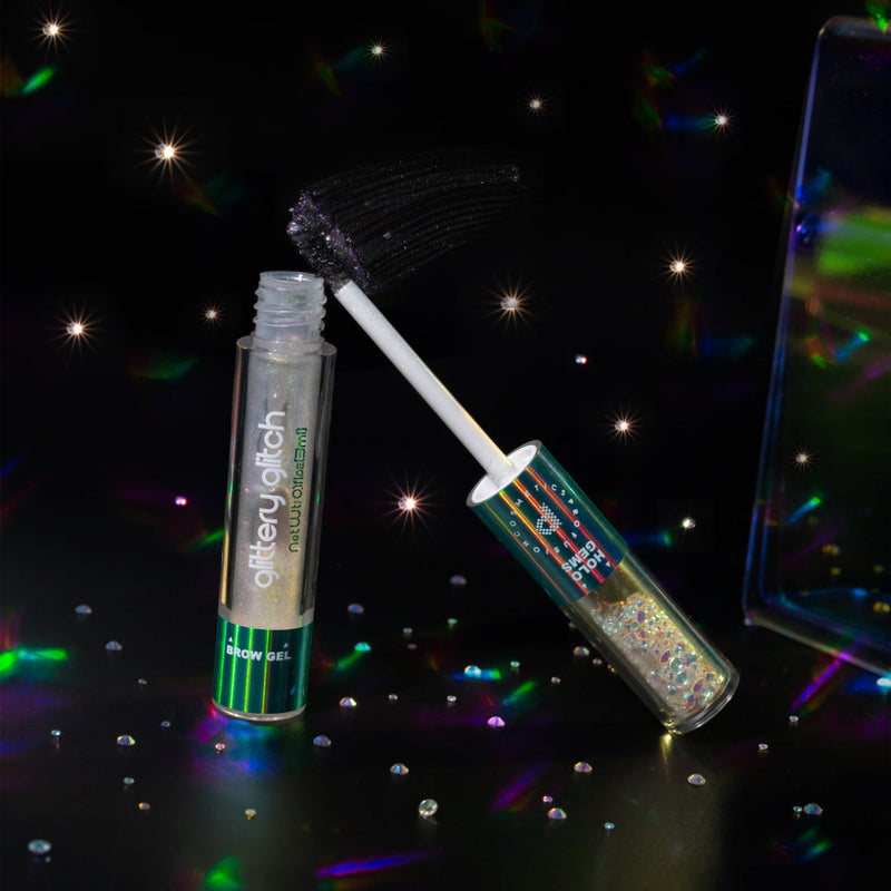 Profusion Cosmetics Metachrome | Glitter Glitch Holo Brow Gel & Gems Eyes Black