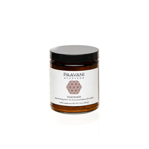 Paavani Ayurveda Shatavari | Ayurvedic Adaptogen for Cooling & Hormonal Balance Vitamins & Supplements Black Glass Jar,Compostable Refill
