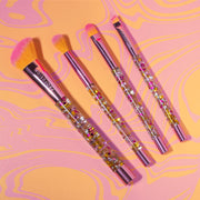 Profusion Cosmetics It's a Vibe | Feel the Beat 4-pc Face & Eye Brush Set Makeup Brushes Light Salmon